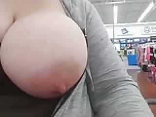 My huge tit out in wall marts